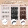 Fluffy Lash Clusters 10-22mm 80D with Bottom Lashes 5-7mm Black Lashes & Brown Lash Clusters D Curl Cluster Eyelash Extensions 296 PCS Thick Volume Individual False Eyelashes DIY At Home, by Anforlin
