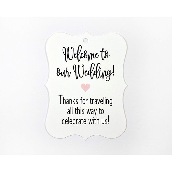 24 ct Hotel Welcome Bag Tags, Welcome Wedding Tags, Destination Wedding Tags (EC-369-BL)