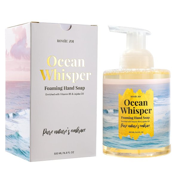 ROMIIE ZOI Wailea Beach Ocean Whisper Foaming Hand Soap - Tidal Treasure Scent, 500ml (16.8 fl oz)