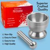 Pill Crusher - 304 Food Grade Stainless Steel Mortar and Pestle Medicine Grinder Set - Non-Slip Splitter to Easily Crush Medicine Pills Tablets Vitamins to Fine Powder for Adults, Seniors, Dogs, Pets