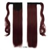 iLUU Long Straight Wrap Around Ponytail Extension 100g One Piece Clip in Synthetic Hair Extensions 24" Darken Red Synthetic Hairpieces Ponytail for Women (118# - Dark Red)