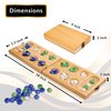 Point Games Solid Pine Mancala - Folding Board Game with Blue, Green, White Marbles- Portable Strategy Travel Game - Recommended Ages 6+