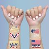 AOYOO Fourth of July Decorations Temporary Tattoos 30 Giltter Style Red White and Blue Patriotic Party Supplies 4th of July Accessories USA America Flag Memorial Day Independence Day Labor Day