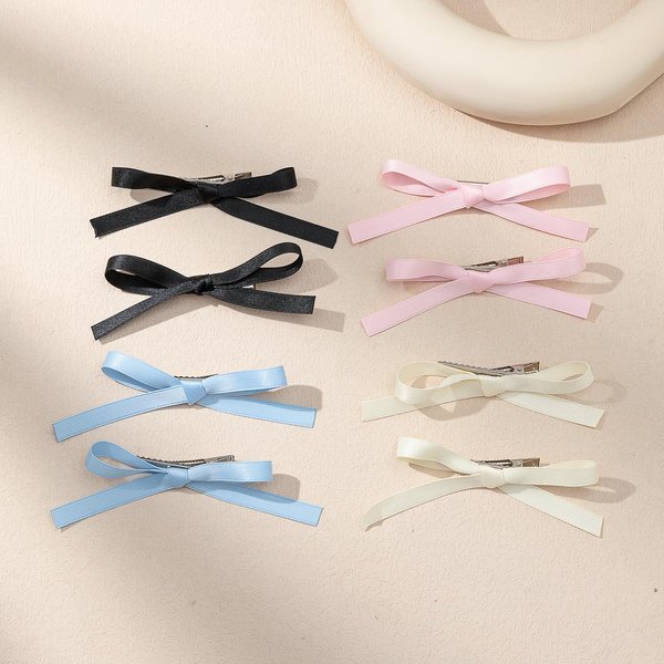 Ayesha 10pcs White Hair Bows Clips White Mini Bows Hair Ribbon for Women Girls Coquette Bows Clips Toddlers Tiny Bow Claw Clip for Thick Fine Hair