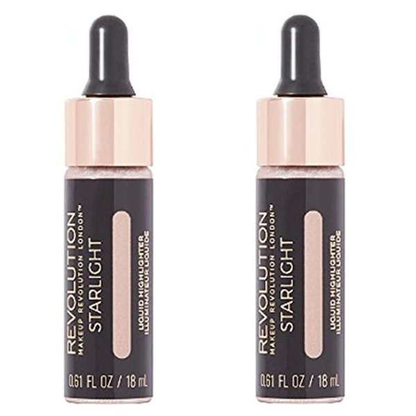 Pack of 2 Makeup Revolution Beauty Liquid Highlighter, Starlight