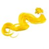 SWACC 12 Pcs Curly Wavy One Color Party Highlights Clip on in Hair Extensions Colored Hair Streak Synthetic Hairpieces (Yellow)