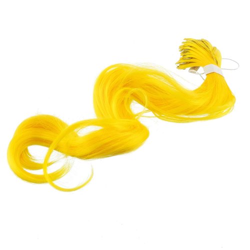 SWACC 12 Pcs Curly Wavy One Color Party Highlights Clip on in Hair Extensions Colored Hair Streak Synthetic Hairpieces (Yellow)