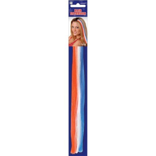 Amscan Patriotic/Red, White & Blue Single Hair Extensions, Party Accessory, 12 Ct.