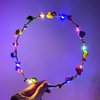 HKZTUY 20pcs LED Flower Crown Headband, Halloween Light Up Flower Headbands for Women, Garlands Glow in The Dark Floral Wreath Crowns