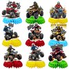 9 Pcs Four Wheeler ATV Quad Bike Honeycomb Centerpieces Dirt Bike Party Favors Birthday Party Decorations ATV Table Centerpieces Decorations Supplies for Kids Teens Boys Girls Baby Shower