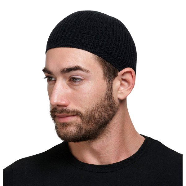 Candid Signature Apparel Skull Cap Kufi Beanies for Men & Women - 100% Cotton Skully, Running Cap & Helmet Liner, Checkered (Black)