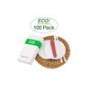 ECO Amenities Hotel Vanity Set, Travel Cotton Pads, Cotton Swabs, and Nail File Packed in Individually Wrapped Paper Box, 100 Sets per Case