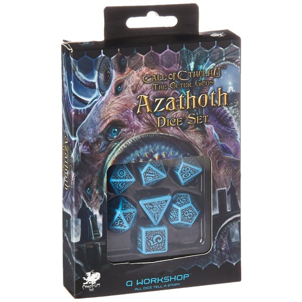 Q WORKSHOP Call Of Cthulhu The Outer Gods Azathoth RPG Ornamented Dice Set 7 Polyhedral Pieces