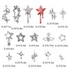 XIYONALI 124PCS Star 3D Nail Charms for Acrylic Nails, Silver Nail Gems Alloy Starburst Nail Accessories, Nail Rhinestones for Nail Art Supplies Manicure Craft DIY
