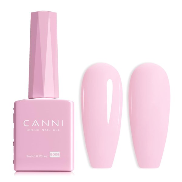 CANNI Baby Pink Gel Nail Polish, 1Pcs Light Pink Gel Polish Soft Pale Pink Color Pastel Nail Polish Gel High Gloss Soak Off U V Gel Nail French Nail Manicure Salon DIY
