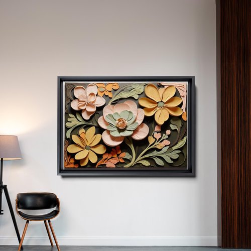 Abstract Botanical Art Boho Earth Tone Burnt Orange Sage Green Peach Art Organic Minimalist Botanical Print Canvas Prints, Decor