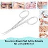 Tecto Professional Nail Scissors, Stainless Steel Manicure Scissors,Cuticle Scissors, Multi-Purpose Curved Small Scissors, Eyelashes, Eyebrow, Toenail for Women and Men (curved nail scissor)