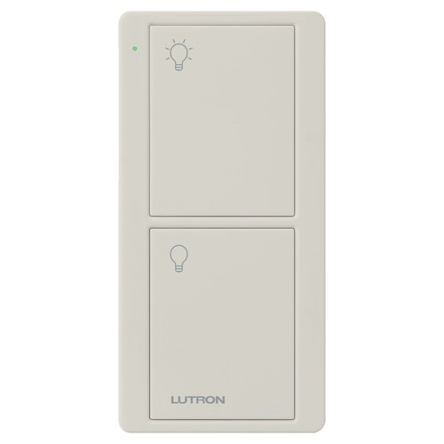 Lutron 2-Button Pico Smart Remote Control for Caseta Smart Switch, PJ2-2B-GLA-L01, Light Almond