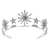 Minkissy Rhinestone Star Crown Star Bridal Wedding Crown Star Rhinestone Tiara Crowns Wedding Crystal Bridal Headband Silver