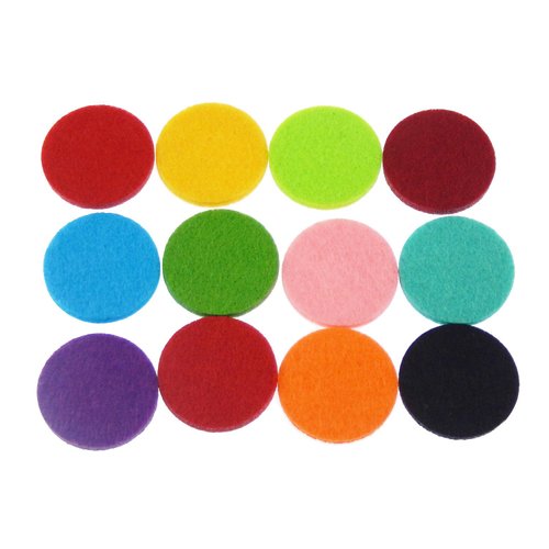 100PCS Round Essential Oil Diffuser Locket Necklace Refill Pads Thickened Washable Absorbent 1 inch Diameter(25X25MM)