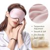LILYSILK 100% Silk Sleep Mask-Blindfold with Elastic Strap 2 Pack with Ear Plugs, Soft and Comfortable Night Eye Mask for Men Women, Eye Blinder for Travel/Sleeping/Shift Work, Black+ Pink