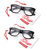 grinderPUNCH 2 Pack High Magnification Reading Glasses Strong Power Readers - 4.00-6.00 Black/+5.00