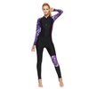 Full Body Scuba Rash Guard Dive Skin UV Swimwear Sport Skins for Men Women, Long Sleeve One Piece Front Zipper Diving Wetsuit for Surfing Swimming Snorkeling Canoeing (Women’s Purple, XXL)