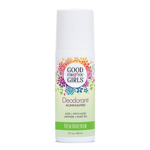 Good For You Girls Natural Deodorant Aluminum Free, Roll on Deodorant with Fresh Honeydew Scent, Girl Deodorant - Safe & Gentle for Kids & Teens(3 Fl. Oz)(Honeydew Scent)(Pack 1)