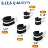 ZIPCCI Cable Clamps Assortment Kit, 25 Pack Stainless Steel Rubber Cushion Pipe Clips (1/4'' 5/16'' 3/8'' 1/2'' 5/8'' 3/4'' inch)