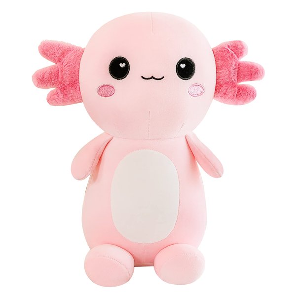 CNAANA Cute Axolotl Stuffed Animal Salamander Plush, Soft Axolotl Plush Toy for Boys Girls Gifts for Gifts (Pink, 13.8in/35cm)