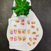 24 Pcs Colorful Flowers Press on Nails CEWEWP Short Fake Nails Square Stick on Nails Spring Glue on Nails Acrylic Nails with Flower Cluster Design False Nails for Women Or Girl Manicure