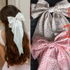 4 PCS Satin Hair Bows Claw Clip for Women Girls,Hair Bows,Premium black Bow-knot Hair Clips for Women Thick Hair & Thin Hair,Big Bows Hair Clips,Nonslip Bows Claw Clips for Women