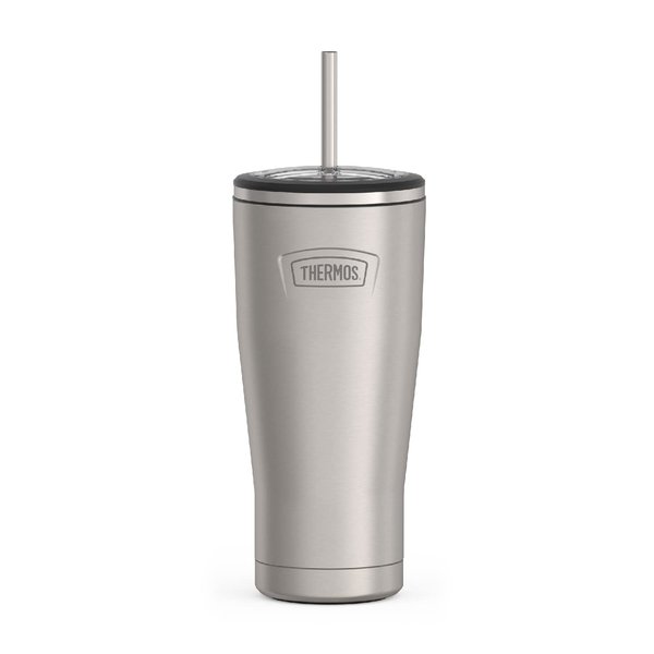 ICON SERIES BY THERMOS Stainless Steel Cold Tumbler with Straw, 24 Ounce, Matte Stainless Steel