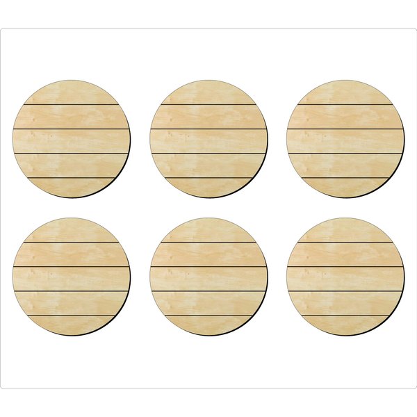 6 Pack of 3 inch Circle shiplap curout, Circle Wood cutouts, Unfinished Shiplap circle wood cutout, DIY Craft wooden cutout