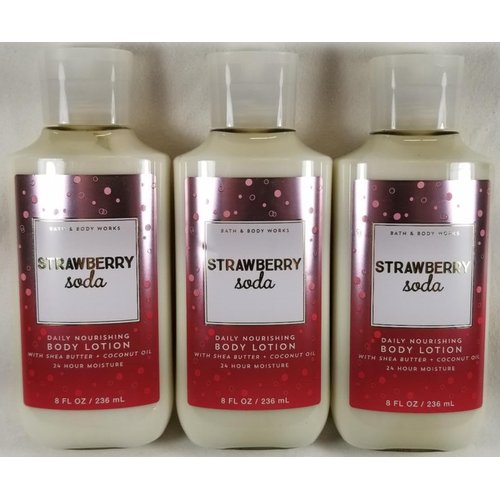 3 STRAWBERRY SODA Shea bath Body Lotion 8 oz