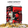 ATM Piggy Bank for Boys Girls, Vcertcpl Mini ATM Coin Bank Money Saving Box with Password, Kids Safe Money Jar for Adults with Auto Grab Bill Slot, Great Gift Toy Bank for Kids(Camouflage Red)