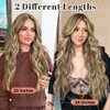 ALXNAN Clip in Hair Extensions for Women,Medium Brown Ash Blonde Long Wavy Hair Extensions Clip Ins 4PCS 20 Inch Synthetic Soft and Natural Thick Hair Pieces for Women