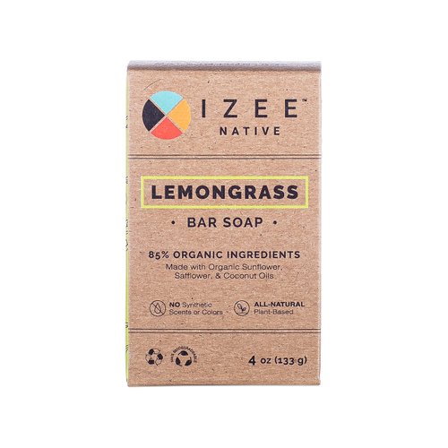 Izee Native Lemongrass Botanical Bar Soap 1 count 4oz Lemongrass Bar Soap | Earth-Safe Biodegradable Bar Soap Made in USA With Natural and Organic Ingredients