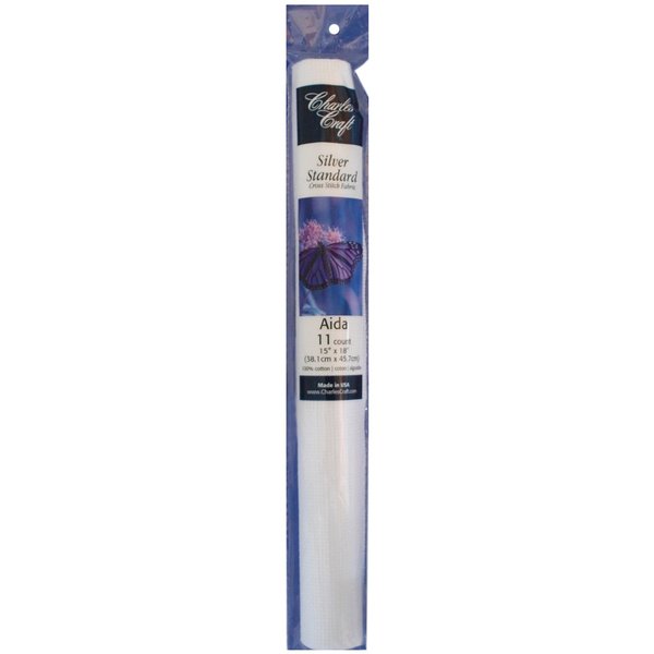 DMC Charles Craft Silver Label Aida 11 Count 15"X18" Soft Tube, White