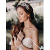SWEETV Handmade Pearl Wedding Headbands for Women Silver Rhinestone Hair Band Bridal Headpieces for Bride Hair Jewelry Accessories