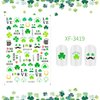 St. Patrick's Day Nail Art Stickers Decals 3D Exquisite Nail Art Supplies Self-Adhesive Green Lucky Clover Nail Decoration Nail Foil Art Supplies Nail Accessories Acrylic Nail Art
