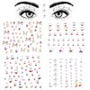 4 Sheets Face Gemstones, Crystal Face Jewels Stickers Rhinestones for Makeup Hair Gems Pearl Face Rhinestone Tattoos for Crafts Women Girls Face Eye Makeup (Bow Tie Style)