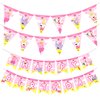 Treasures Gifted Princess Peppa Pig Banner Set of 3 - (1) Peppa Pig Birthday Banner & (2) Peppa Birthday Banner Triangle Pennants - Officially Licensed Peppa Pig Birthday Party Supplies