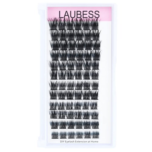Cluster Lashes 72 Individual Lashes D Curl Lash Clusters Volume Eyelash Clusters DIY Lash Extension Kit Fluffy Cluster Eyelash Extensions (03-0.07D, 12mm)