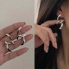 YienDoo Punk Long Tassel Drop Dangle Earrings Vintage Silver C Shaped Bar Cross Drop Earrings Studs Rock Statement Geometric Cross Earrings Prom Tassel Earrings Jewelry for Women and Girls