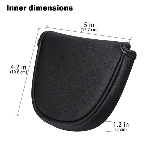 BIG TEETH Mallet Putter Cover Black, Putter Cover Mallet Magnetic, Putter Headcover Mallet for Odyssey Center Shafted Mallet Putter