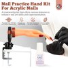 SAVILAND Practice Hand for Acrylic Nails: Flexible & Realistic Nail Practice Hand Mannequin Hand Silicone Nail Hand Practice with 120PCS Nail Tips Nail Glue for Beginners Manicure Training Home