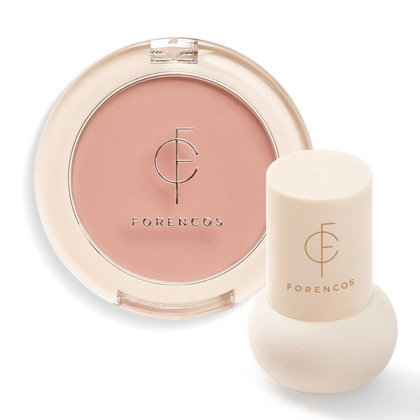 FORENCOS Bare Blusher Set (Puff Included), Korean Natural Blush, Zero Sebum Shine, Long-Lasting, Flawless Matte Finish, Easy Blending, Lightweight & No Cakey Residue (05 LOVELORN)