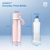 Philips GoZero Everyday Filtered Water Bottle with Philips Everyday Water Filter, BPA-Free Tritan Plastic, Purify Tap Water Into Healthy Drinking Tasting Water, 22 oz, Pink
