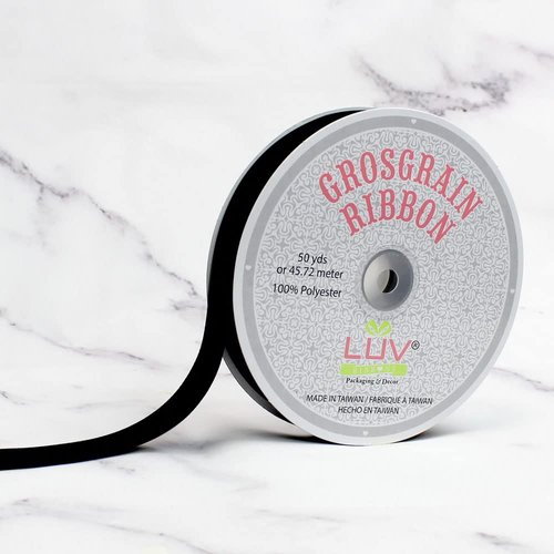 Creative Ideas 7/8-Inch Solid Grosgrain Ribbon, 50-Yard, Black